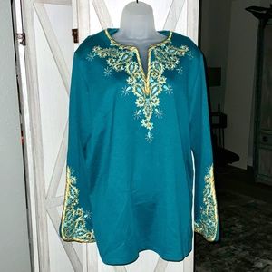 Bob Mackie teal tunic